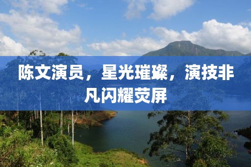 陳文演員，星光璀璨，演技非凡閃耀熒屏