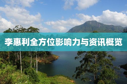 李惠利全方位影響力與資訊概覽
