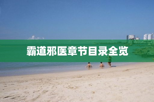 霸道邪醫(yī)章節(jié)目錄全覽