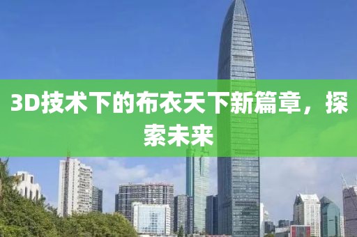 3D技術(shù)下的布衣天下新篇章，探索未來