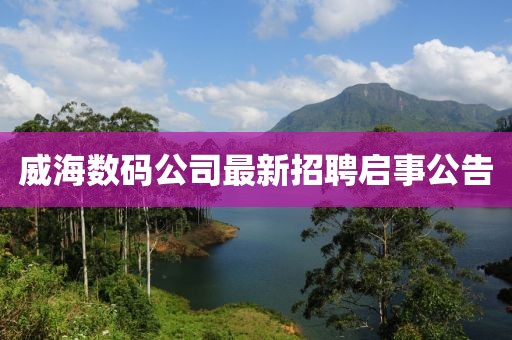 威海數(shù)碼公司最新招聘啟事公告