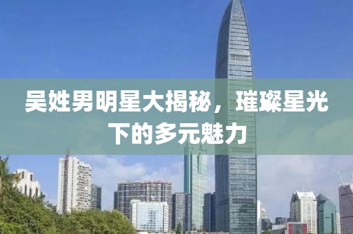 吳姓男明星大揭秘，璀璨星光下的多元魅力