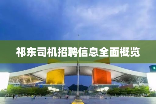 祁東司機招聘信息全面概覽
