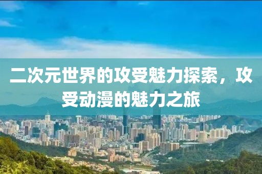 二次元世界的攻受魅力探索，攻受動(dòng)漫的魅力之旅