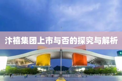 汴禧集團(tuán)上市與否的探究與解析