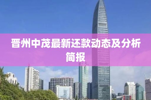 晉州中茂最新還款動態(tài)及分析簡報