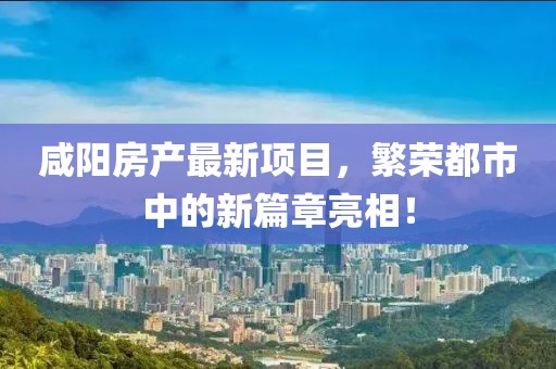 咸陽房產(chǎn)最新項目，繁榮都市中的新篇章亮相！