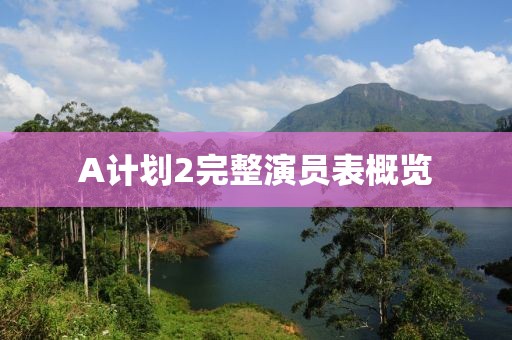 A計劃2完整演員表概覽