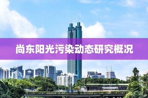 尚東陽光污染動態(tài)研究概況
