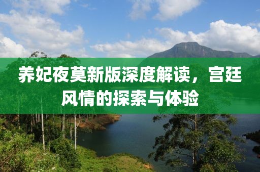 養(yǎng)妃夜莫新版深度解讀，宮廷風(fēng)情的探索與體驗