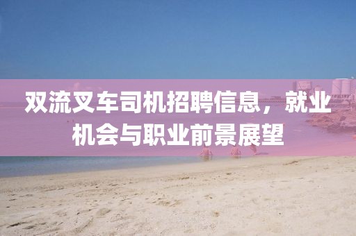 雙流叉車(chē)司機(jī)招聘信息，就業(yè)機(jī)會(huì)與職業(yè)前景展望