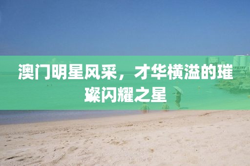 澳門(mén)明星風(fēng)采，才華橫溢的璀璨閃耀之星