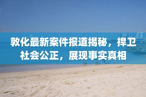 敦化最新案件報道揭秘，捍衛(wèi)社會公正，展現(xiàn)事實真相