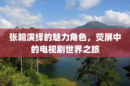 張翰演繹的魅力角色，熒屏中的電視劇世界之旅