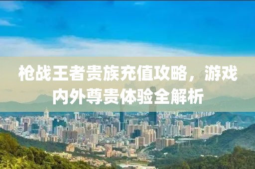 槍戰(zhàn)王者貴族充值攻略，游戲內(nèi)外尊貴體驗全解析