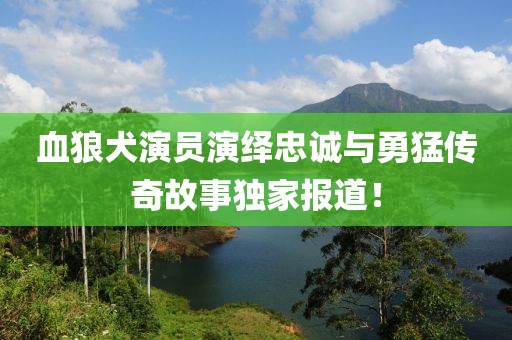 血狼犬演員演繹忠誠(chéng)與勇猛傳奇故事獨(dú)家報(bào)道！