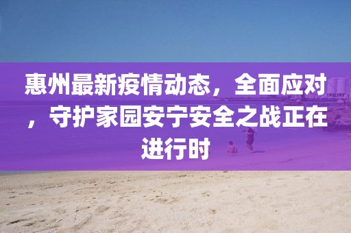 惠州最新疫情動態(tài)，全面應(yīng)對，守護(hù)家園安寧安全之戰(zhàn)正在進(jìn)行時