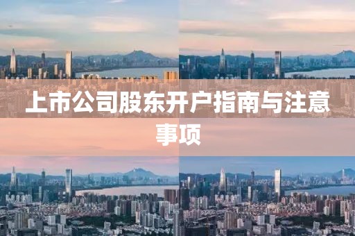 上市公司股東開戶指南與注意事項