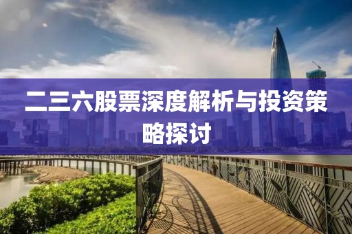 二三六股票深度解析與投資策略探討