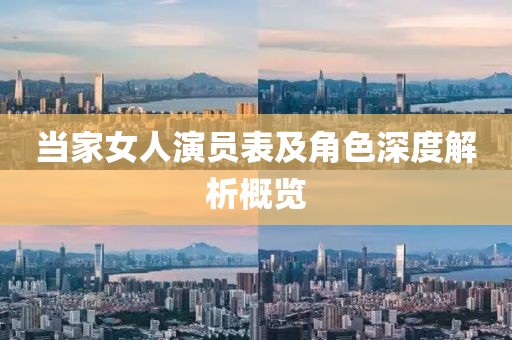 當(dāng)家女人演員表及角色深度解析概覽