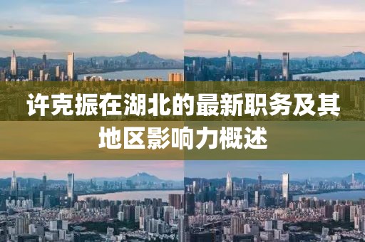 許克振在湖北的最新職務及其地區(qū)影響力概述