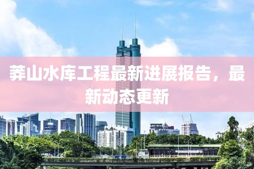 莽山水庫工程最新進展報告，最新動態(tài)更新