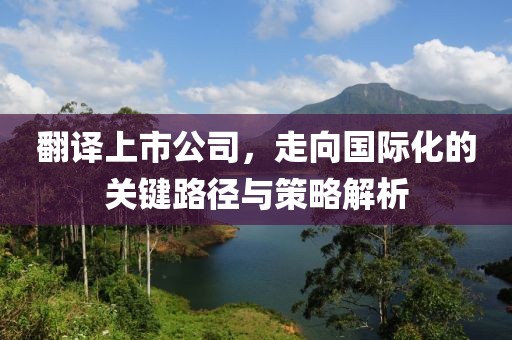 翻譯上市公司，走向國際化的關(guān)鍵路徑與策略解析