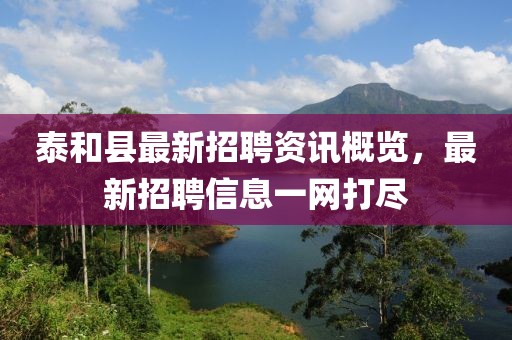 泰和縣最新招聘資訊概覽，最新招聘信息一網(wǎng)打盡