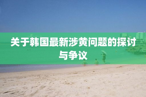關(guān)于韓國最新涉黃問題的探討與爭議